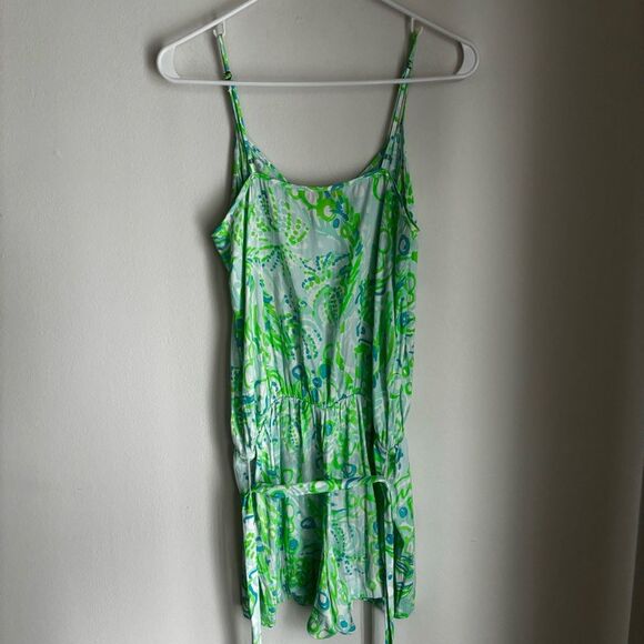 Lilly Pulitzer Women shorts romper Deanna Any Fins Possible tie waist small EUC - Picture 9 of 13
